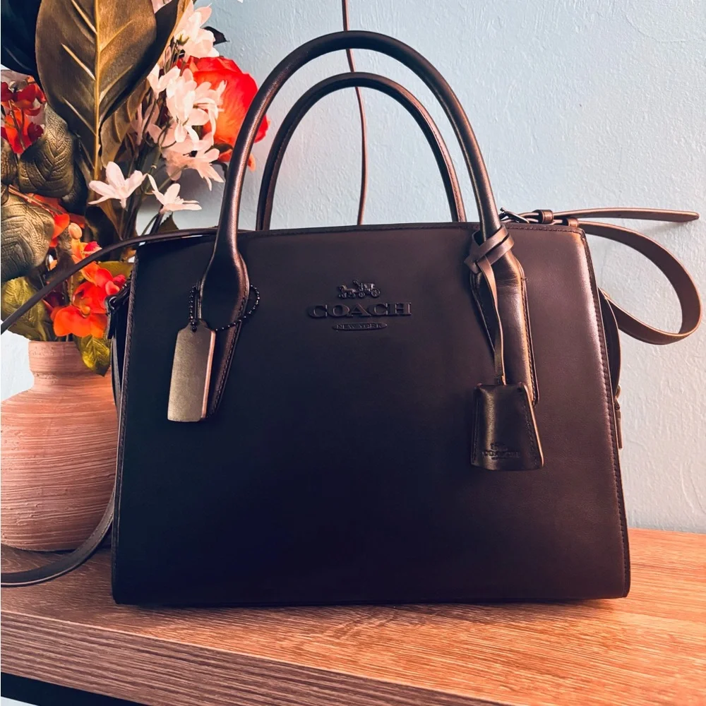 Coach LARGE Andrea Carryall NWOT Black Satchel (LAST 1) - Picture 2 of 13